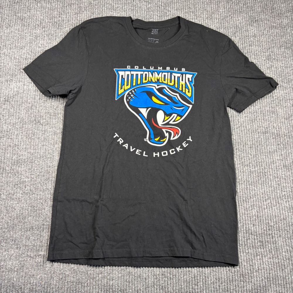 District Re-Tee Columbus Cottonmouths Travel Hockey‎ T-Shirt Mens Medium Black